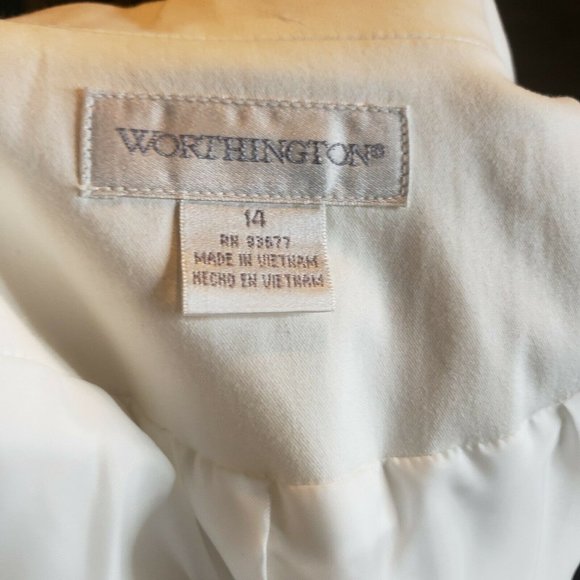 Worthington 2 pc ,VNT White Pants Suit S 14 Cotton, Y2K ,Monochromatic ,Preppy - Picture 11 of 12